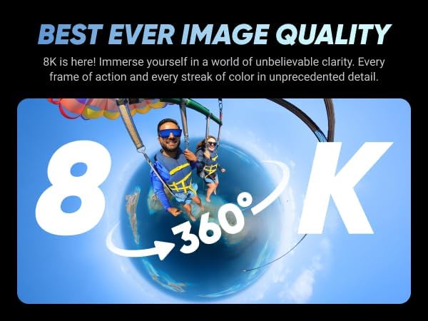 insta360 X4-8K Waterproof 360 Optical Zoom Action Camera, 4K Wide-Angle Video, Removable Lens Guards, 135 Min Battery Life, Ai Editing, Stabilization, for Sports, Travel, Outdoor, Black