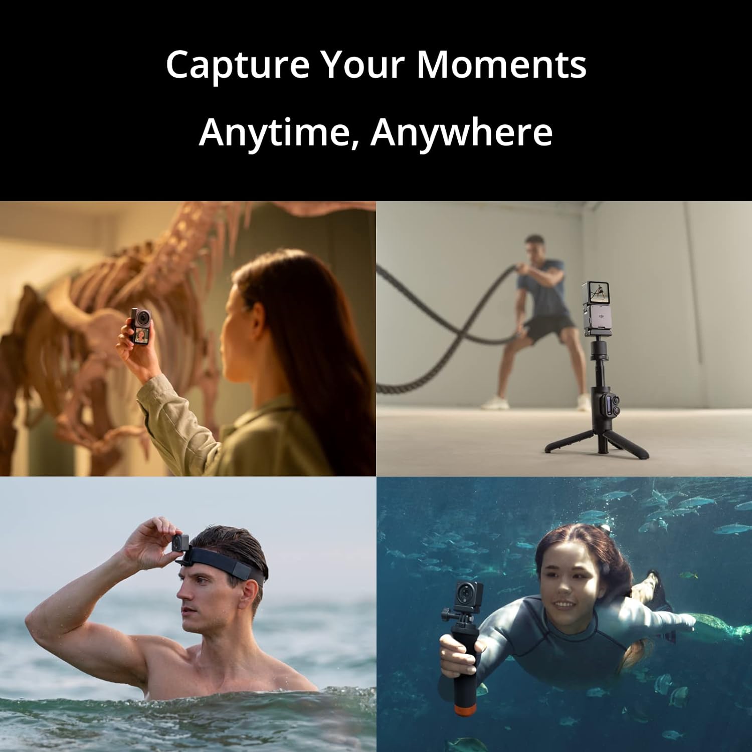 DJI Action 2 Power Combo (128GB), Action Camera 4K + Extended Battery Module, 4K120fps, Super-Wide 155° FOV, Magnetic Attachments, Stabilization Technology, Mini Action Camera