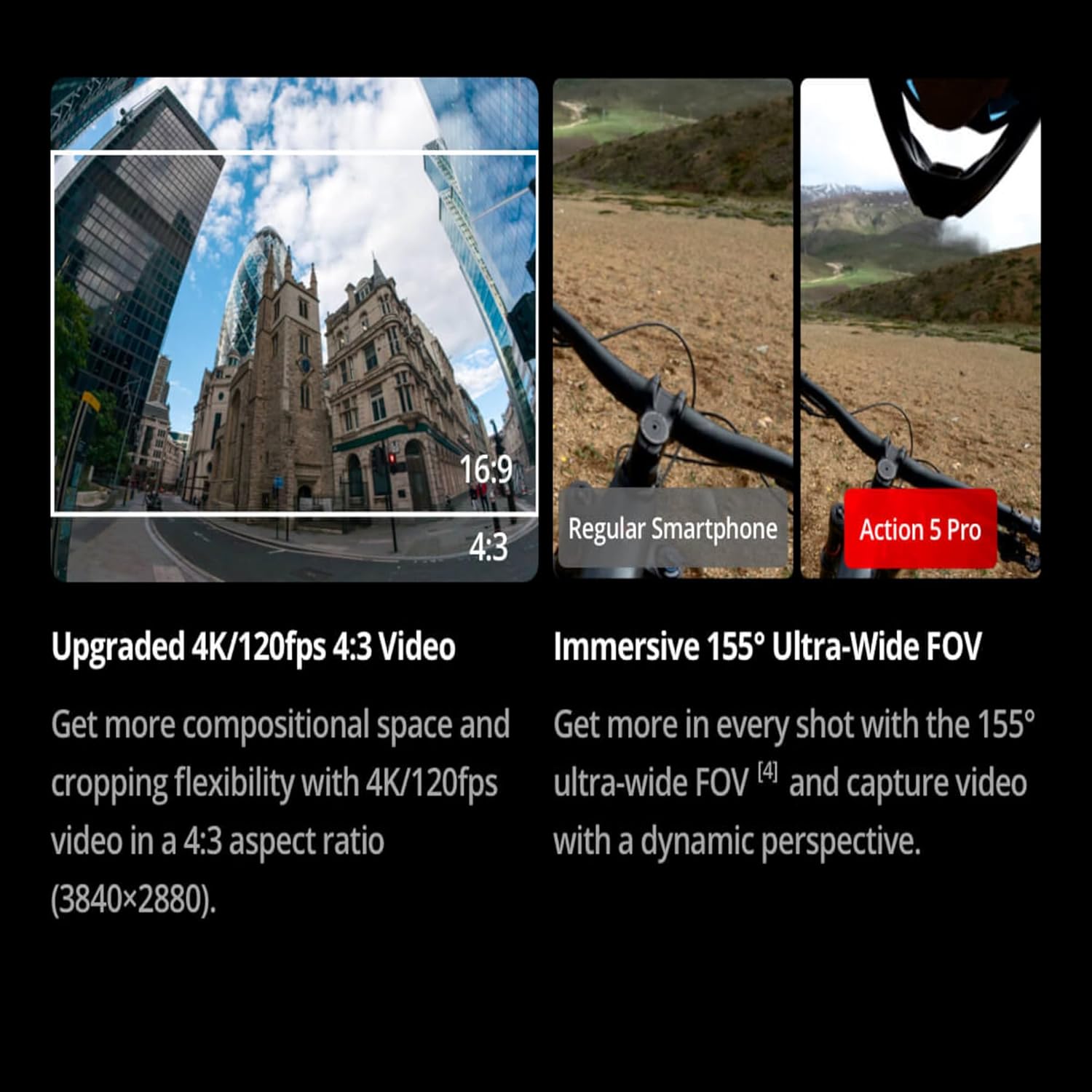 DJI Action 2 Dual Screen Combo -12Mp Digital Zoom Action Camera with Front Touchscreen, 4K Recording Upto 120 Fps& 155° Fov, Portable& Wearable,10M Waterproof,Black