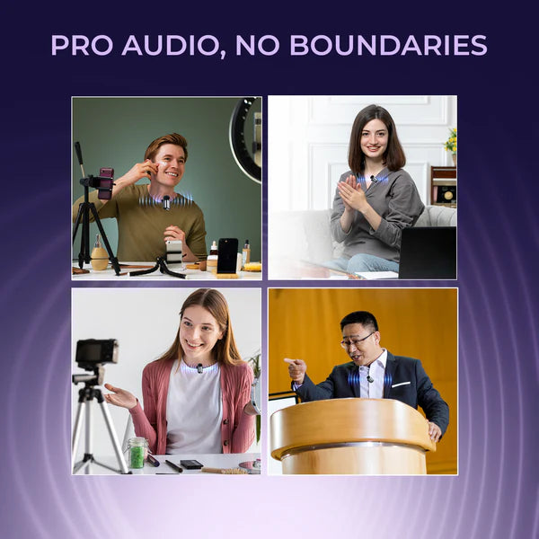 Digitek (DWM 103 Mini) 2-in-1 Wireless Microphone, 2.4G Wireless Mic, 40m Range, 6Hr Battery, Noise Reduction, for iOS & Android Smartphones/Tablets, Ideal for Live Interviews Meetings, Vlogging Live, Streaming