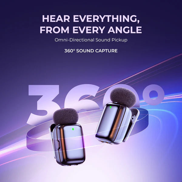 Digitek (DWM 103 Mini) 2-in-1 Wireless Microphone, 2.4G Wireless Mic, 40m Range, 6Hr Battery, Noise Reduction, for iOS & Android Smartphones/Tablets, Ideal for Live Interviews Meetings, Vlogging Live, Streaming