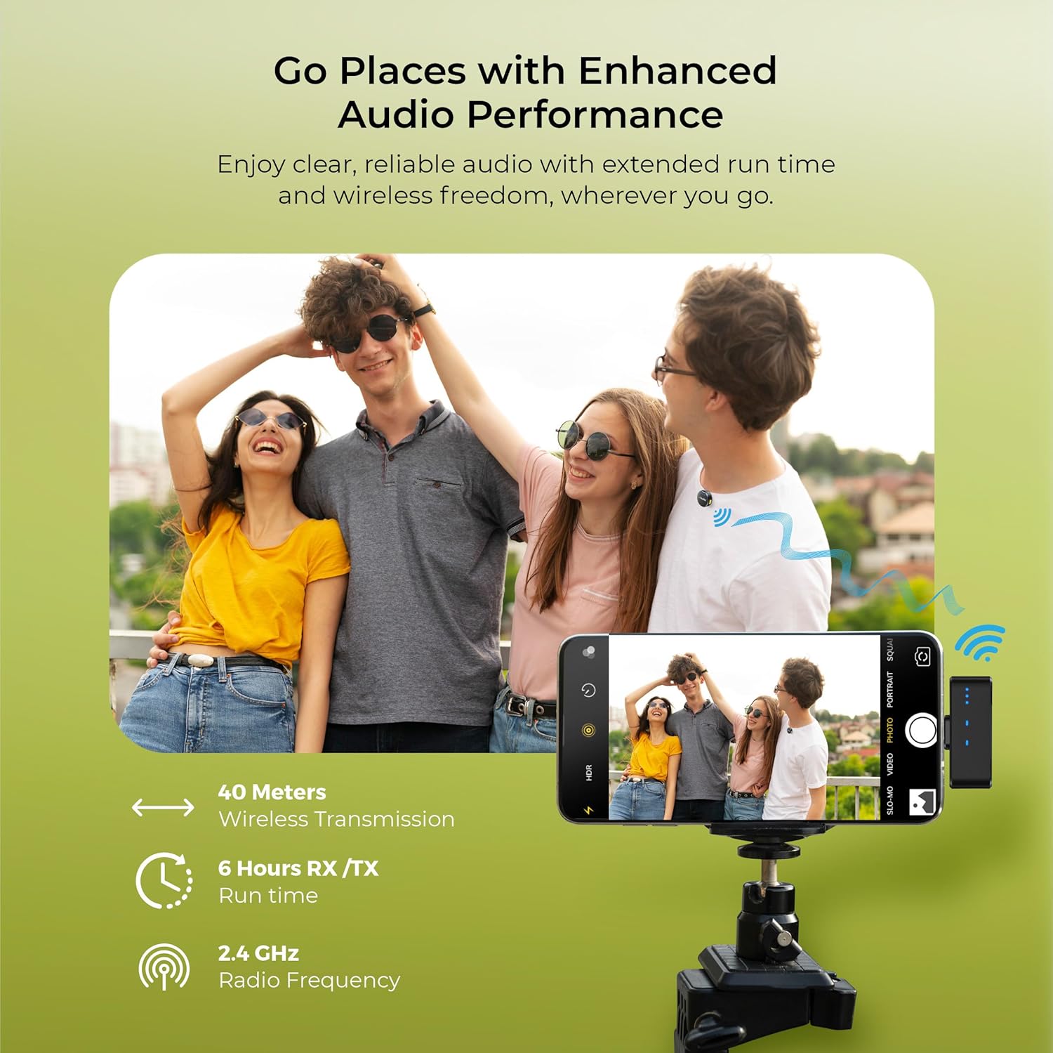 DIGITEK DWM-115 2-in-1 Wireless Microphone, 2.4GHz, Magnetic Clip, Noise Reduction Lavalier Mic, 40m Range, 6Hr Battery, 360° Sound Capture for iOS & Android, Ideal Video Recording, Vlogging, Youtube