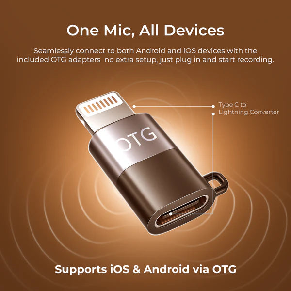 Digitek (DWM 120) Wireless Microphone System, Noice Reduction, 2.4G Mic with 50m Range & 4.5Hr Battery, for iPhone & Android Smartphones, Ideal for Vlogging, Streaming & Interviews