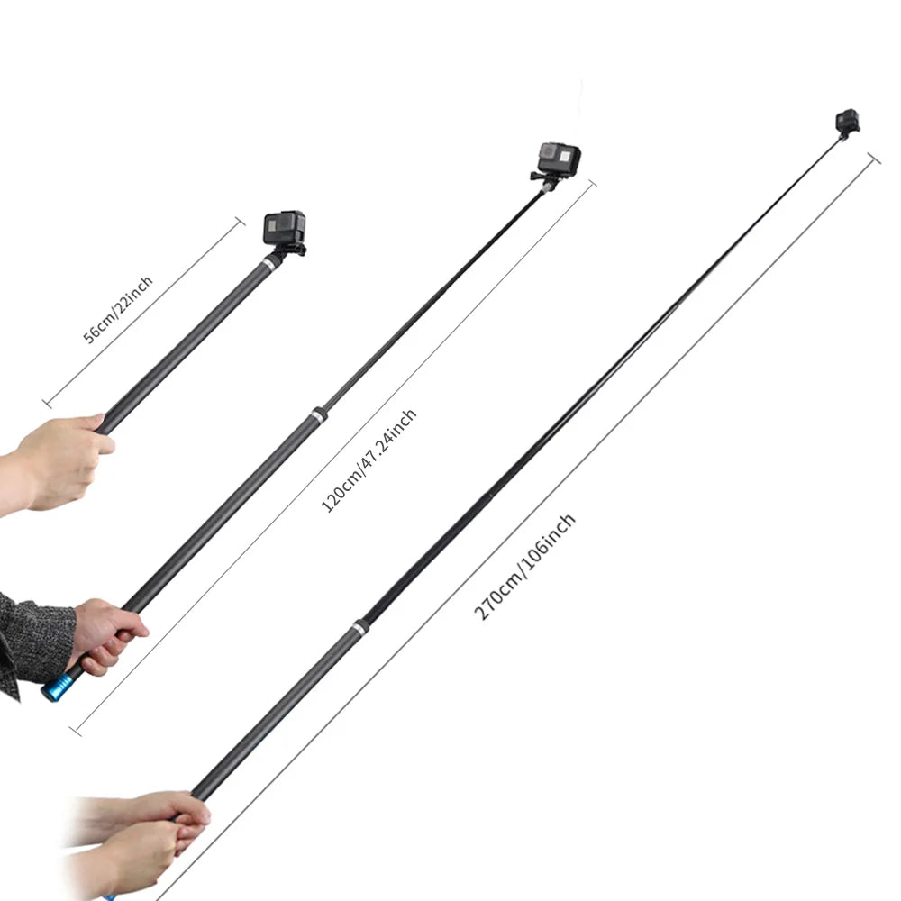 Super Long 2.7 Meter Carbon Fiber Selfie Monopod