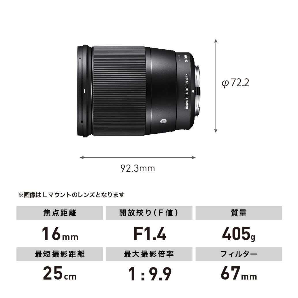 Sigma 16mm F1.4 DC DN Contemporary Lens for Sony E Mount Mirrorless Cameras (APS- C Format, Black)