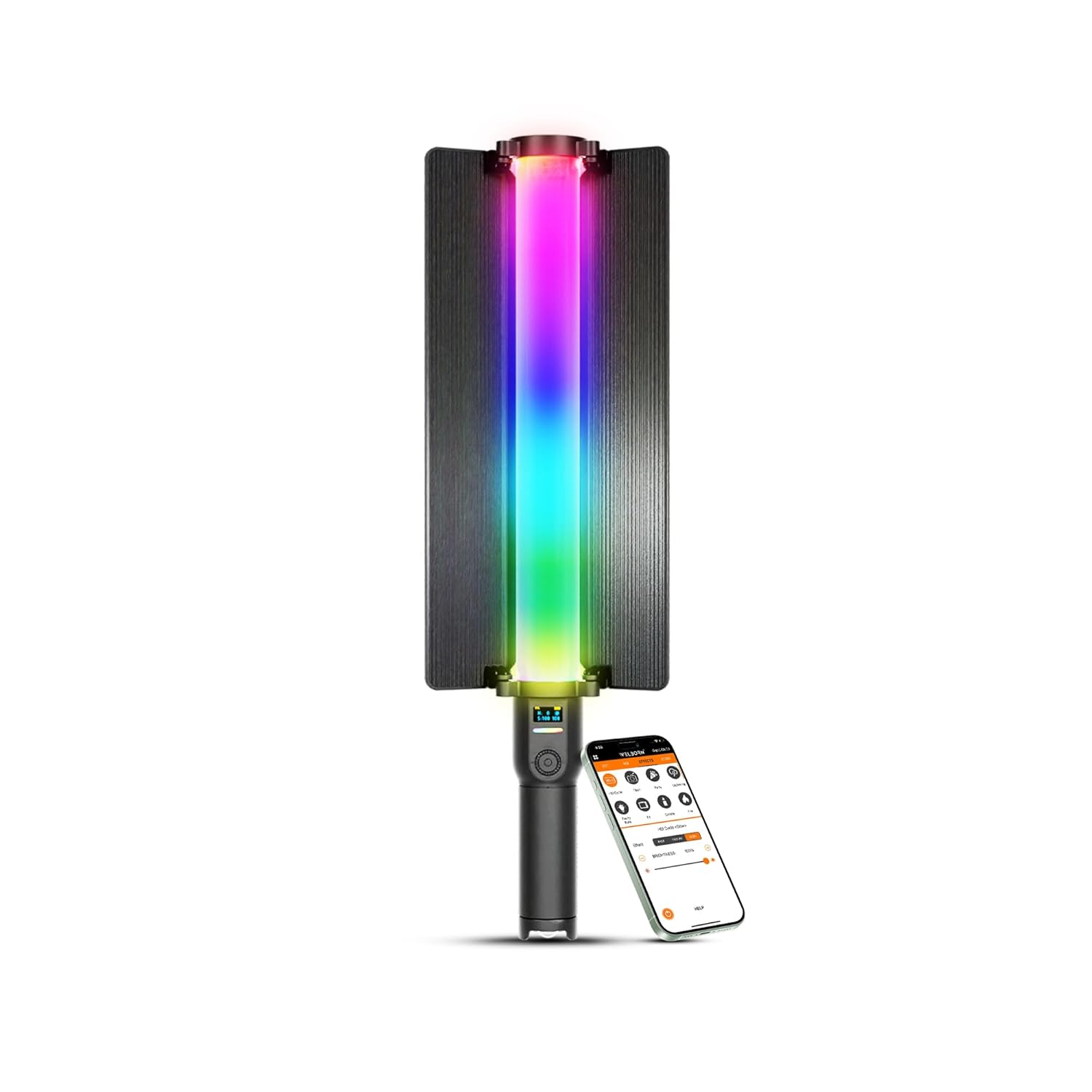 Welborn SL500R-60W RGB LED Light Stick with App Control & Handheld Portable Wand