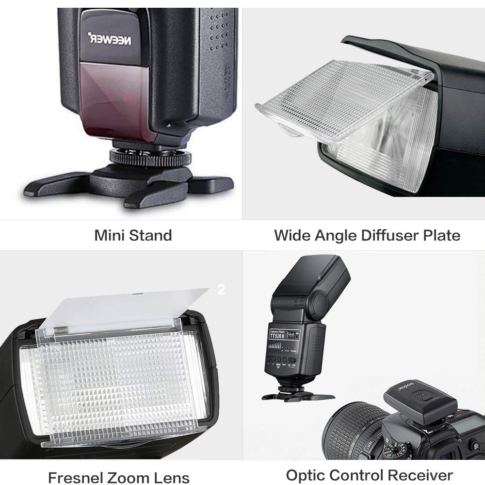 Godox TT520ii Flash Speedlite Sync 5600k GN33 433Hz 0.1-5s Recycle Time Compatible for Canon Nikon Pentax Olympus Fuji DSLR Cameras