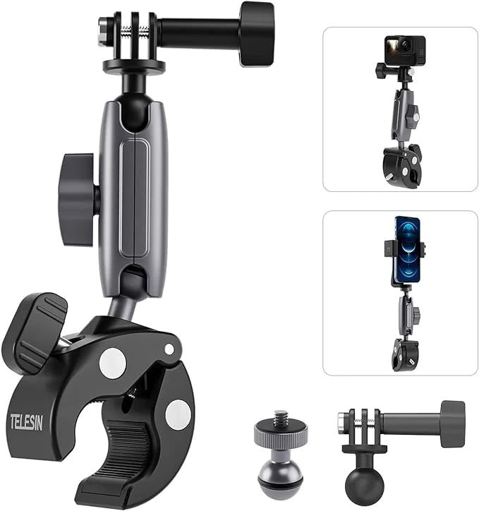 Telesin crab claw mount for action cameras Aluminum body