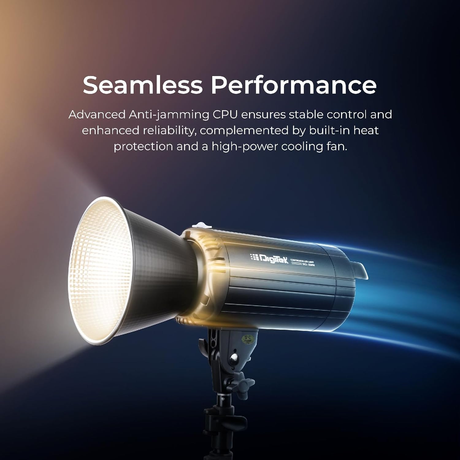 DIGITEK Lite (DCL-250 WBC Combo) 250W Bi Color Continuous LED Video Light with 18CM Reflector