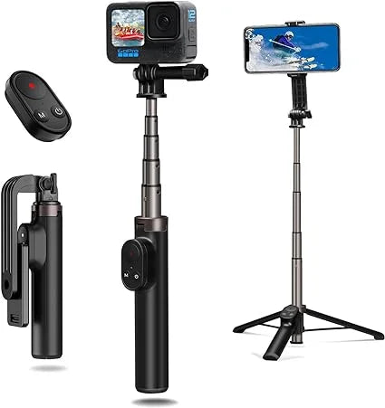 Vlog remote control selfie stick with tripod stand for 12 11 10 9 8 and Max cameras 60cm long