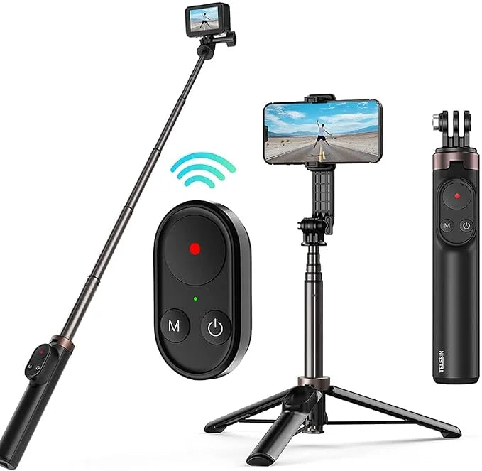 2nd generation Vlog remote control selfie stick with tripod stand for 12 11 10 9 8 and Max cameras 130cm long