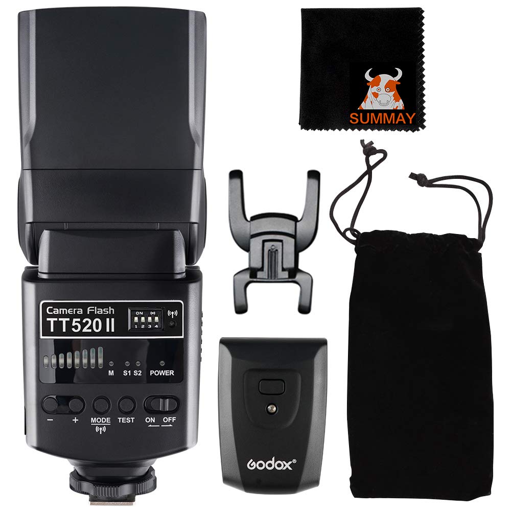 Godox TT520ii Flash Speedlite Sync 5600k GN33 433Hz 0.1-5s Recycle Time Compatible for Canon Nikon Pentax Olympus Fuji DSLR Cameras