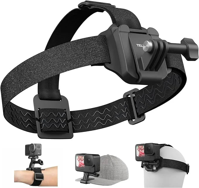 2 in1 quick detachable head strap and cap mount for action cameras