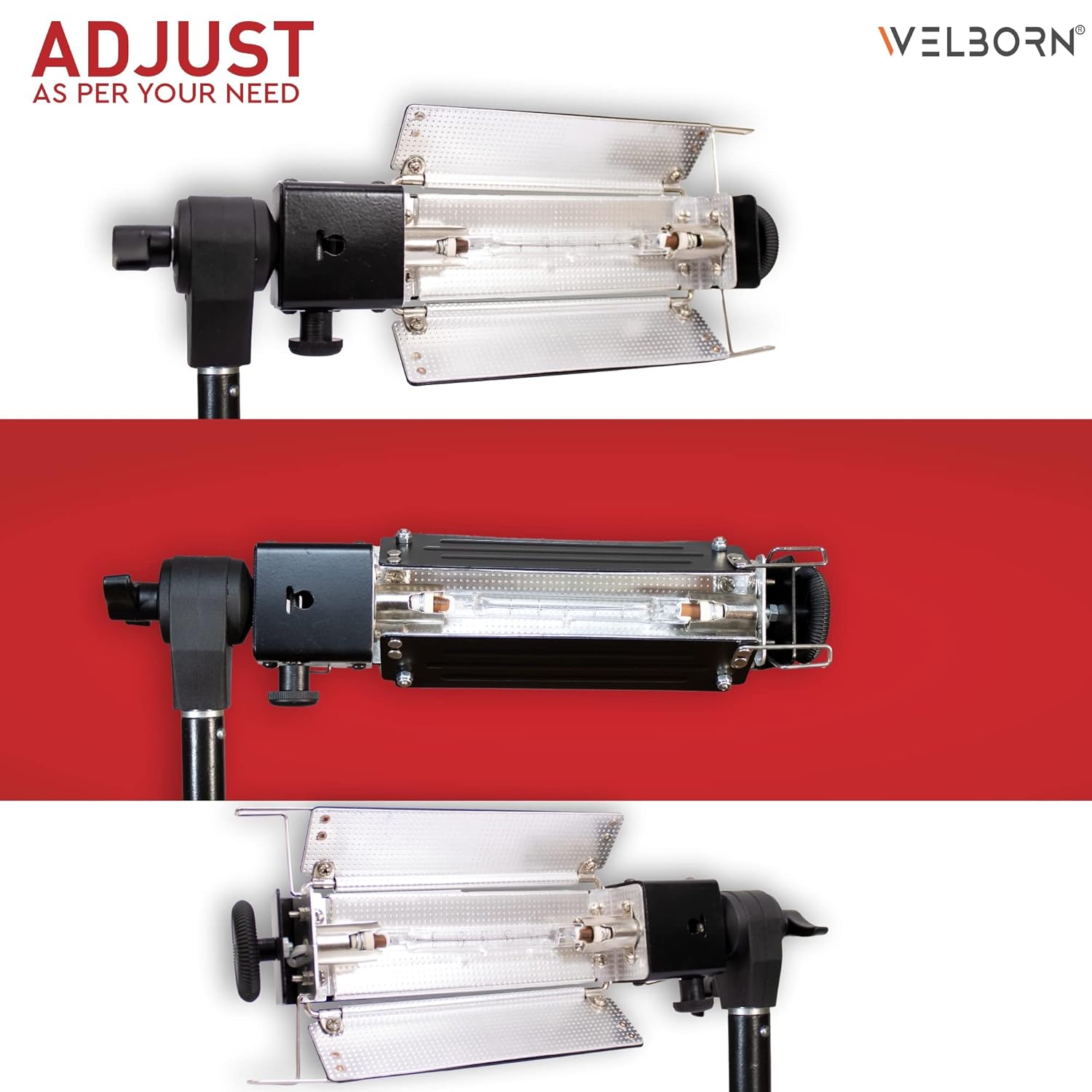 WELBORN Porta Umbrella Video Light for Still Video Photography Portable Studio with 5 Meter Wire, 1000W Light Tube