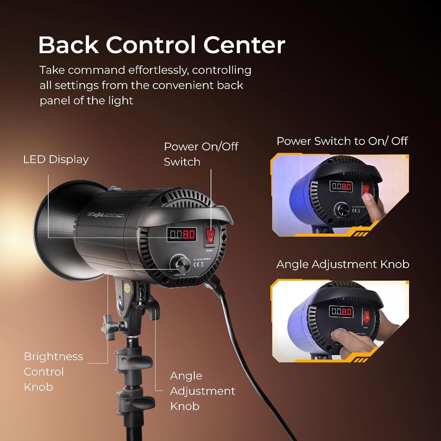 DIGITEK Lite (DCL-250 WBC Combo) 250W Bi Color Continuous LED Video Light with 18CM Reflector