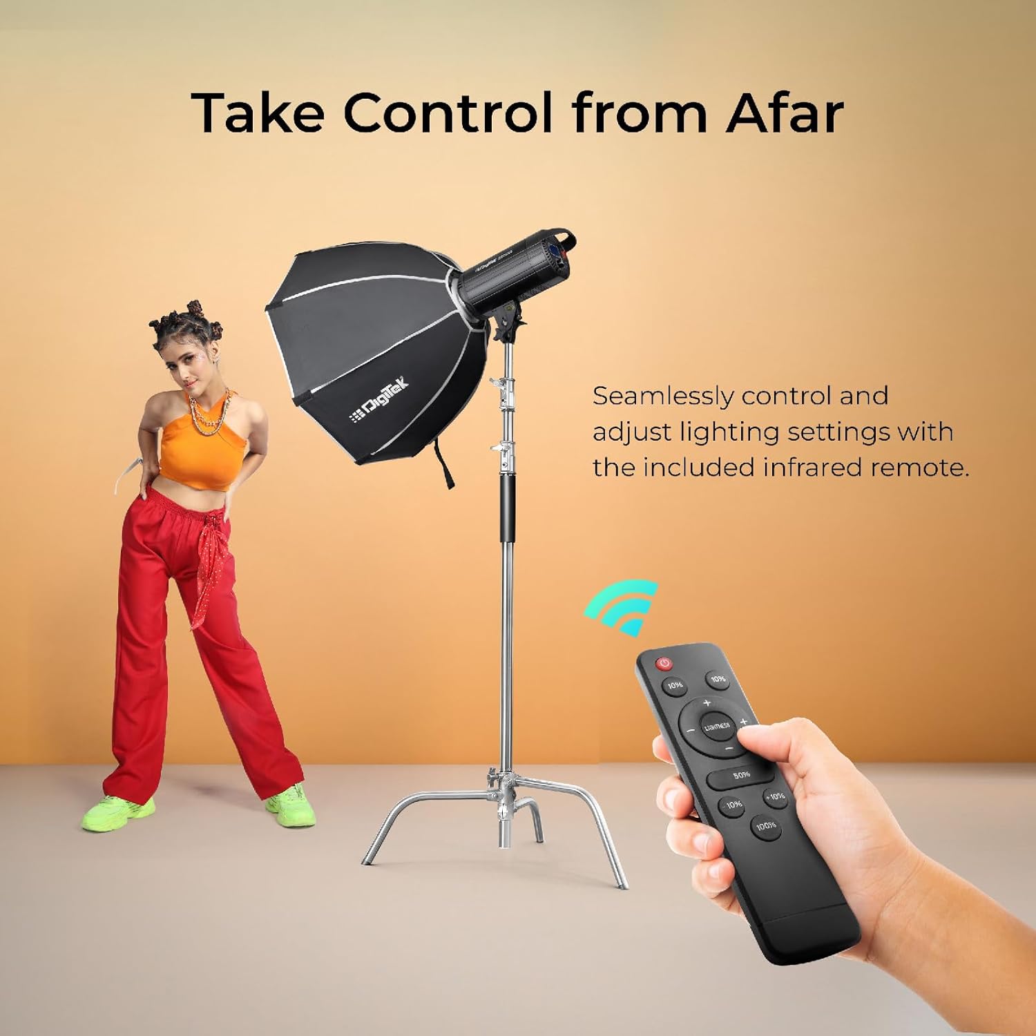 DIGITEK Lite (DCL-250 WBC Combo) 250W Bi Color Continuous LED Video Light with 18CM Reflector