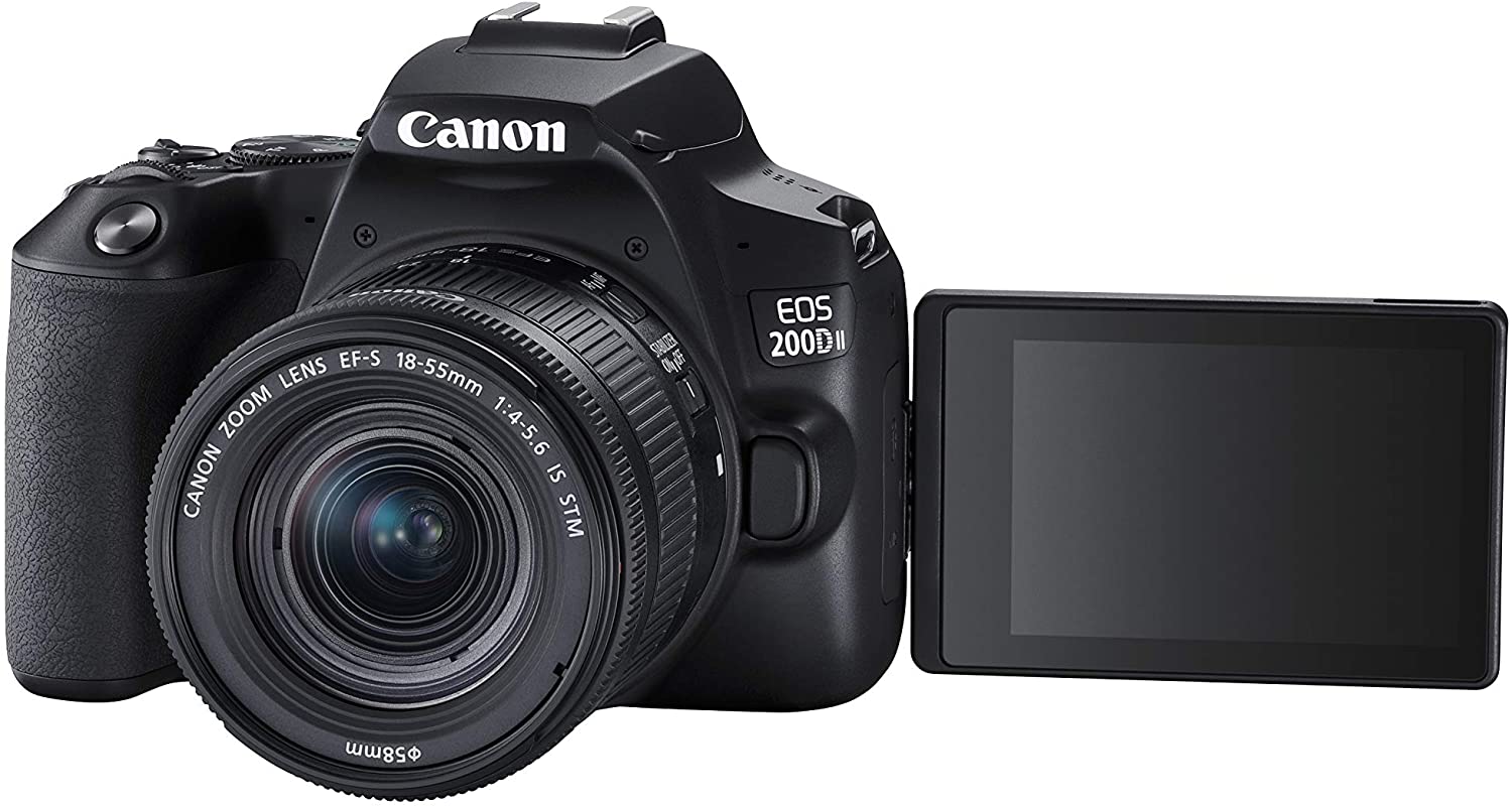 Canon EOS 200D DSLR Camera Body with Dual Lens: EF-S18-55 IS STM + EF-S 55-250