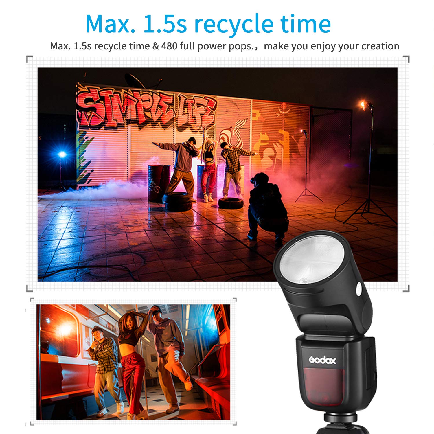 Godox V1-N Round Head Camera Flash Speedlite Flash for Nikon DSLR Camera