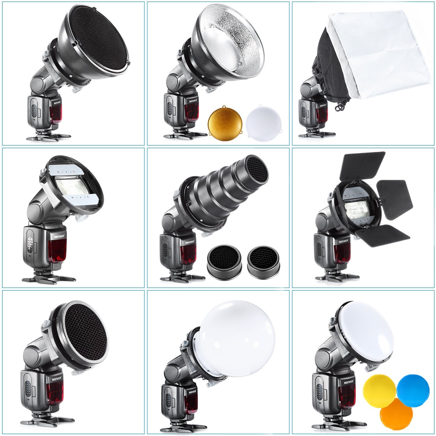 HIFFIN Lambancy White Flash Diffuser Reflector for Camera Diffuser