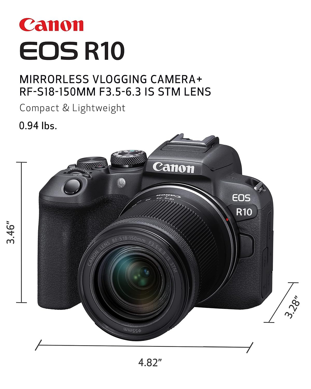 Canon EOS R10 24.2MP RF-S18-150 F3.5-6.3 IS STM Mirrorless Camera