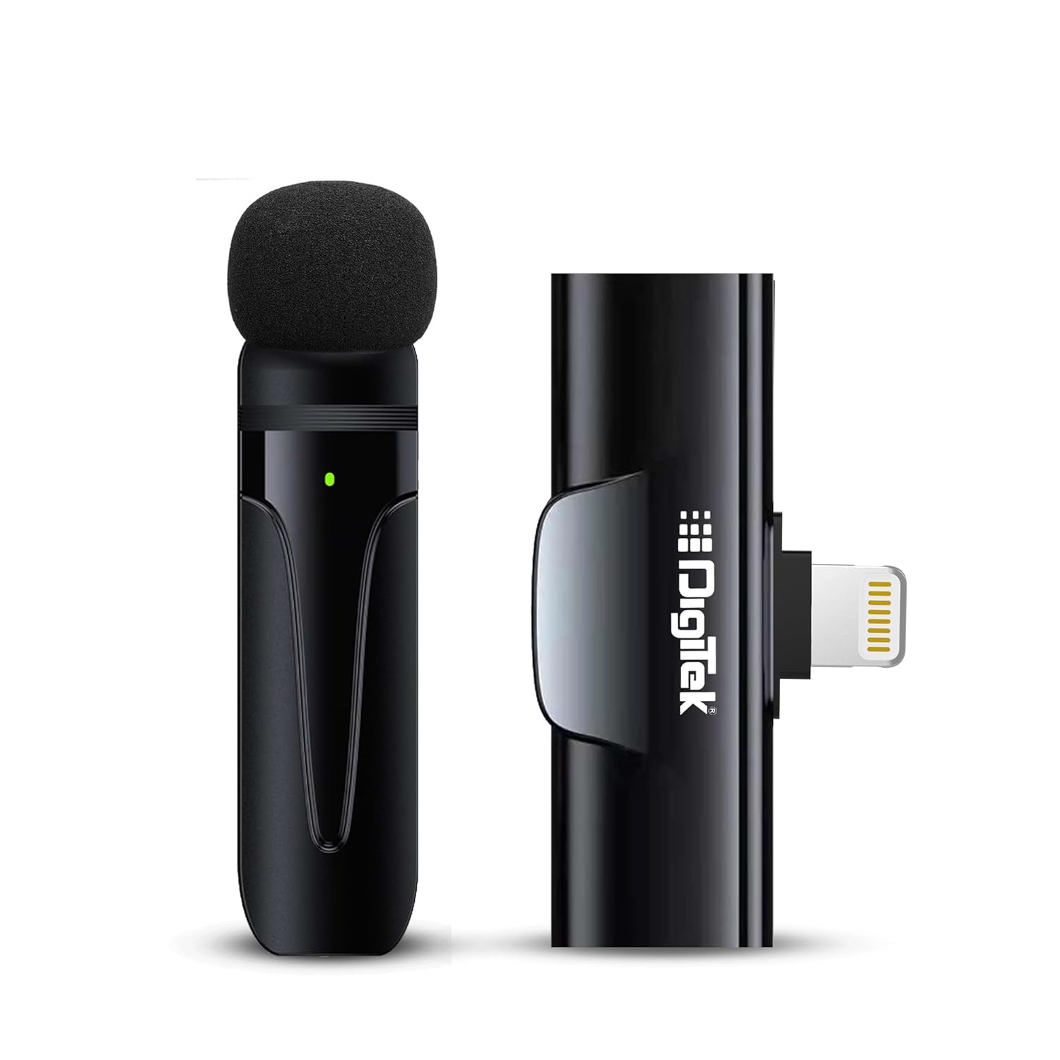 Digitek (DWM-002 Wireless Microphone & Receiver with 8-pin Connector for Noise Cancellation, Fast Charging, Suitable for YouTube Vlog, Live Streaming, Video Shooting & More