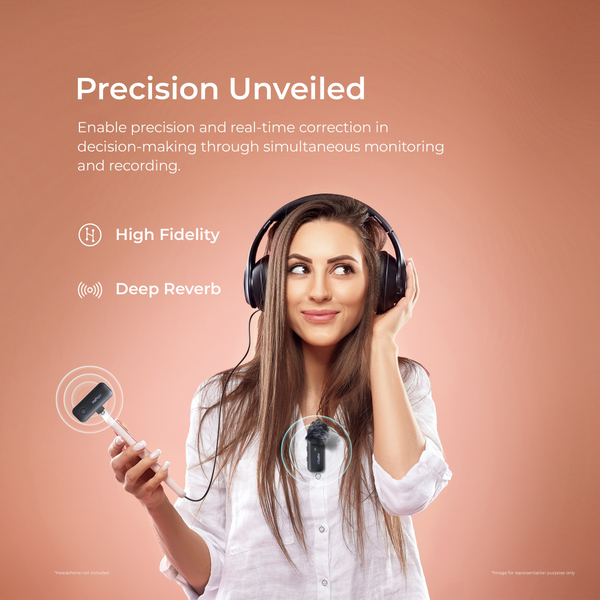Digitek® (DWM-106 2-in-1 Wireless Microphone System, 80M Range, Noise Cancellation & Reverberation Mode, 360° Sound Capture, LightningType-CTRRSTRS Adapter Support for DSLRCamcorderAndroid & iOSDigitek® (DWM-106 2-in-1 Wireless Mic