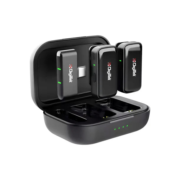 Digitek (DWM 120) Wireless Microphone System, Noice Reduction, 2.4G Mic with 50m Range & 4.5Hr Battery, for iPhone & Android Smartphones, Ideal for Vlogging, Streaming & Interviews