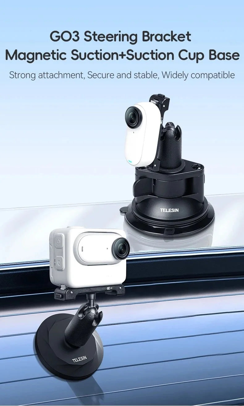 Magnetic suction base suction cup mount kit set for Insta360 GO3 type of action cameras
