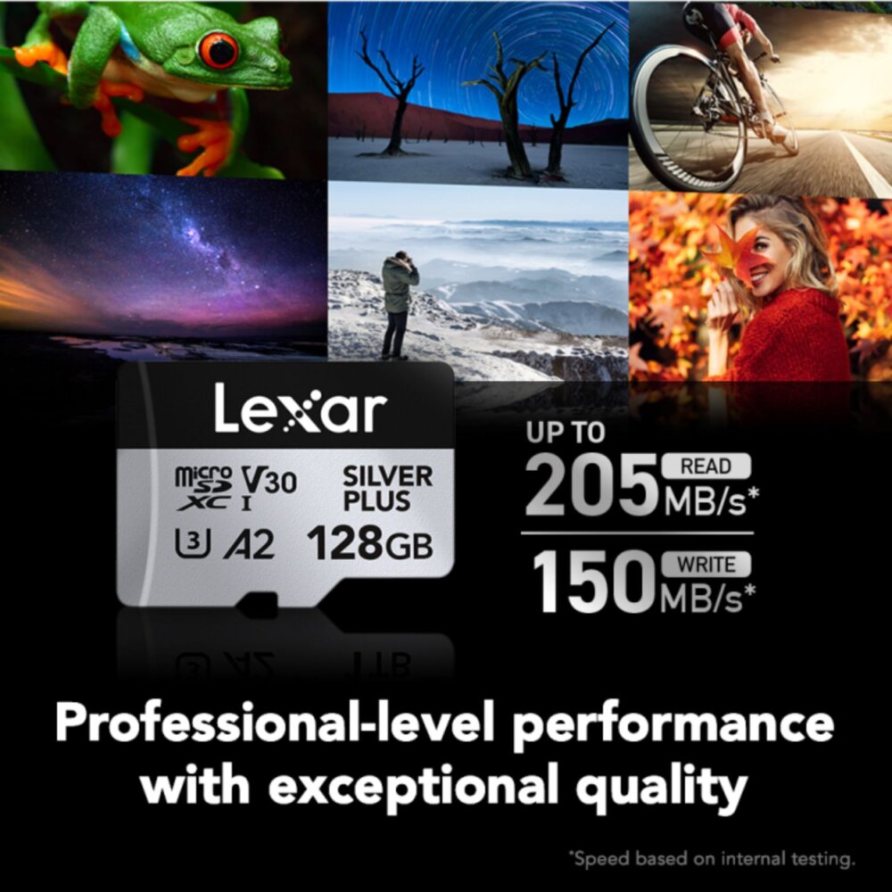 Lexar 128GB MicroSD Silver Plus Memory Card