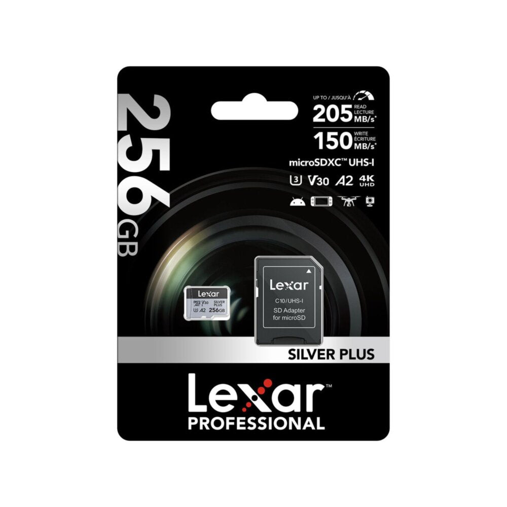 Lexar 256GB MicroSD Silver Plus Memory Card