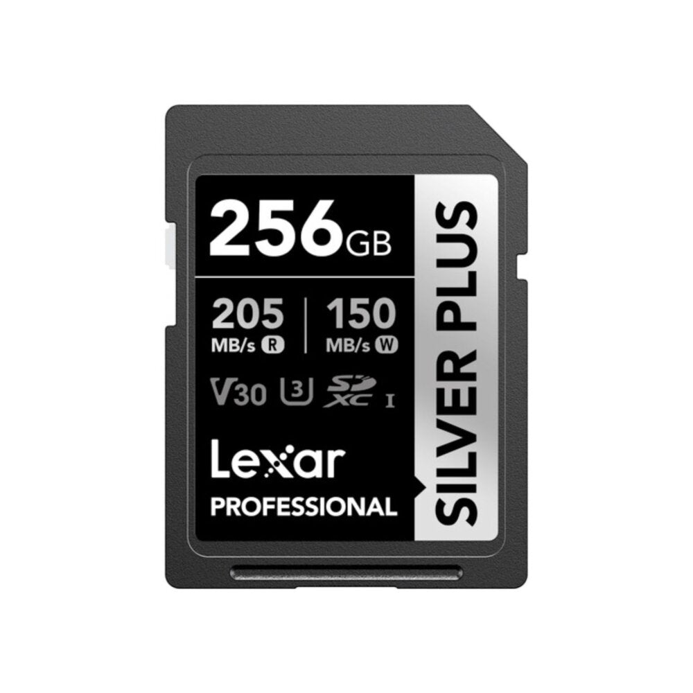 Lexar 256GB SDXC UHS-I V30 Silver Plus Memory Card