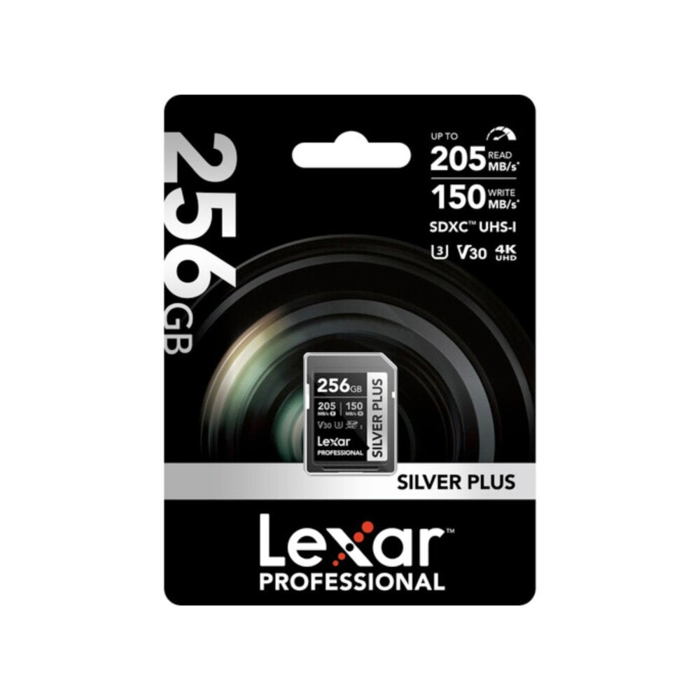 Lexar 256GB SDXC UHS-I V30 Silver Plus Memory Card