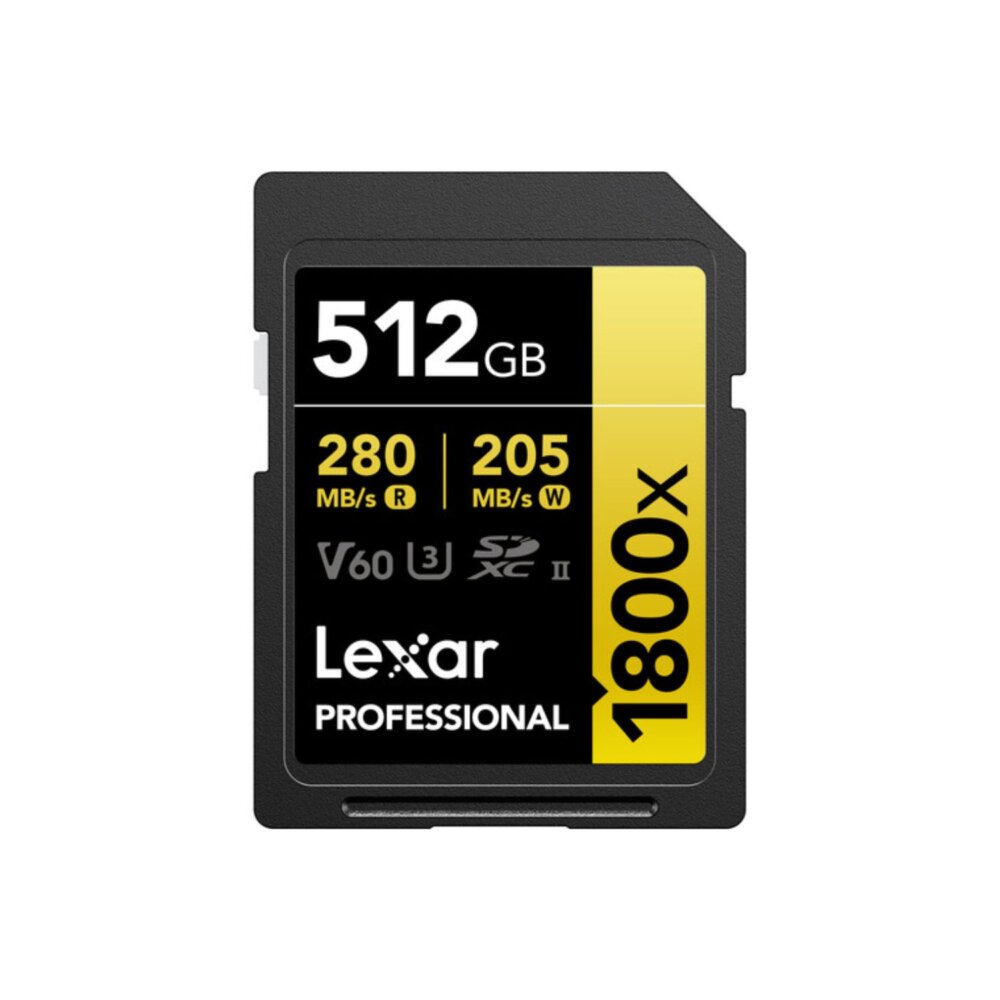 Lexar 512GB SDXC UHS-II V60 1800x Memory Card