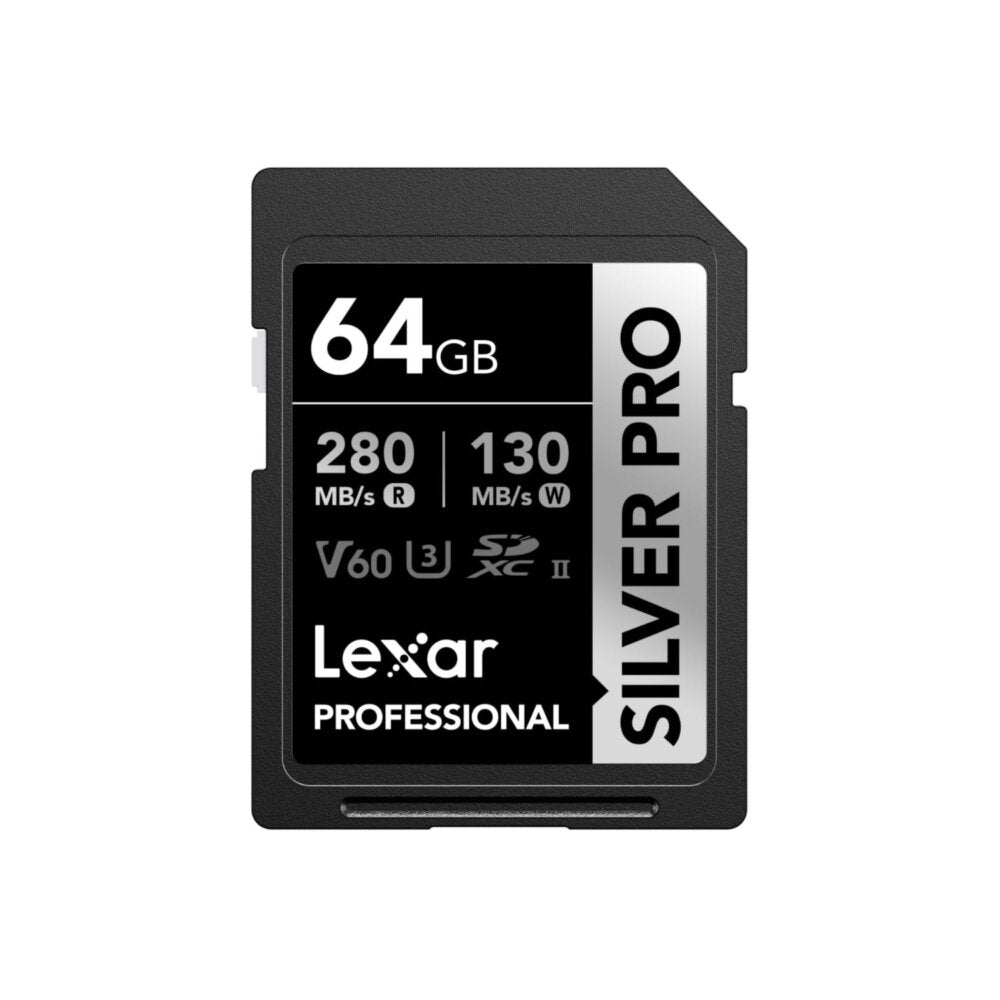 Lexar 64GB SDXC UHS-II v60 Silver Pro Memory Card