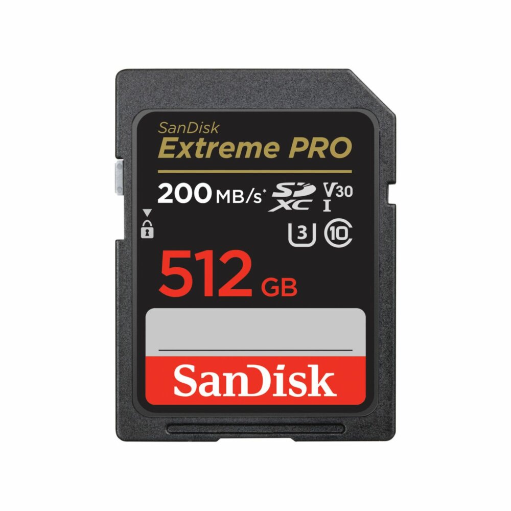 SanDisk 512GB SDXC Extreme Pro Memory Card (200mb/s)