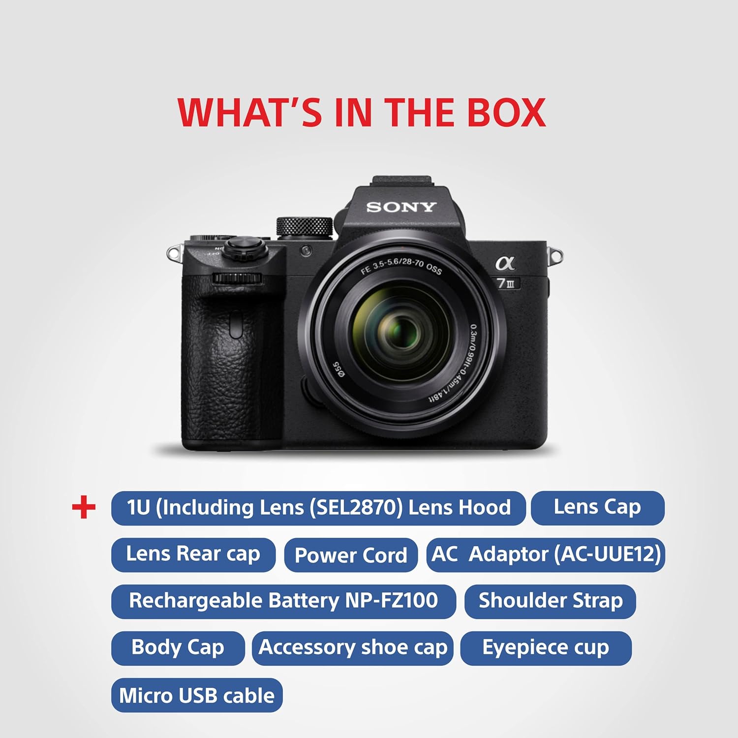 Sony Alpha ILCE-7M3K Full-Frame 24.2MP Mirrorless Digital SLR Camera with 28-70mm Zoom Lens