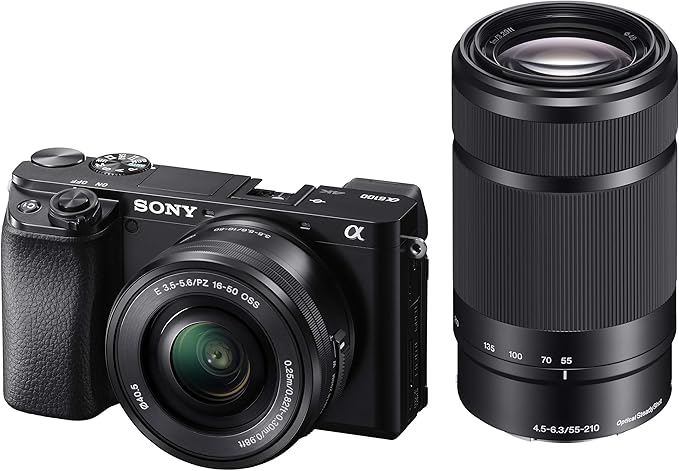 Sony Alpha ILCE-6100Y 24.2 MP Mirrorless Digital SLR Camera with 16-50 mm & 55-210 mm Zoom Lenses