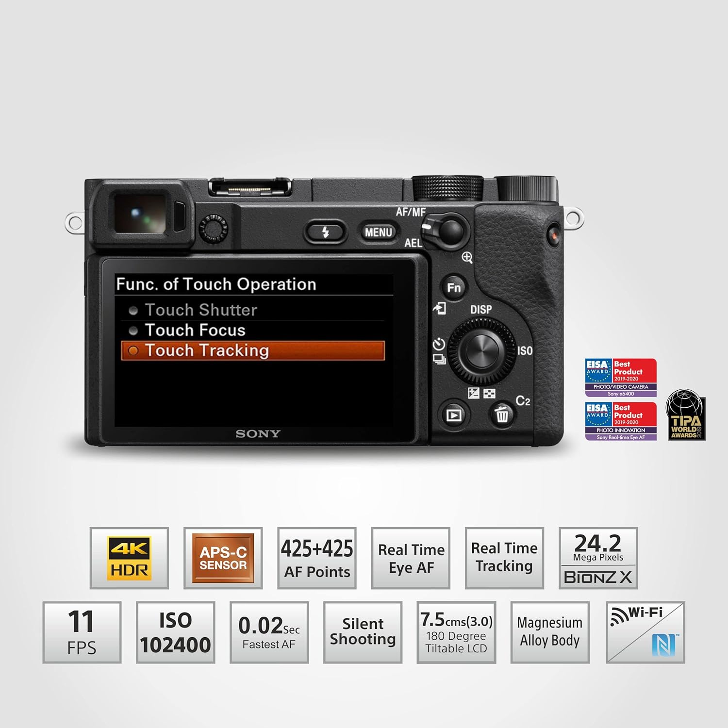 Sony Alpha Ilce-6400 24.2Mp Mirrorless Digital SLR 16 GB Camera Body
