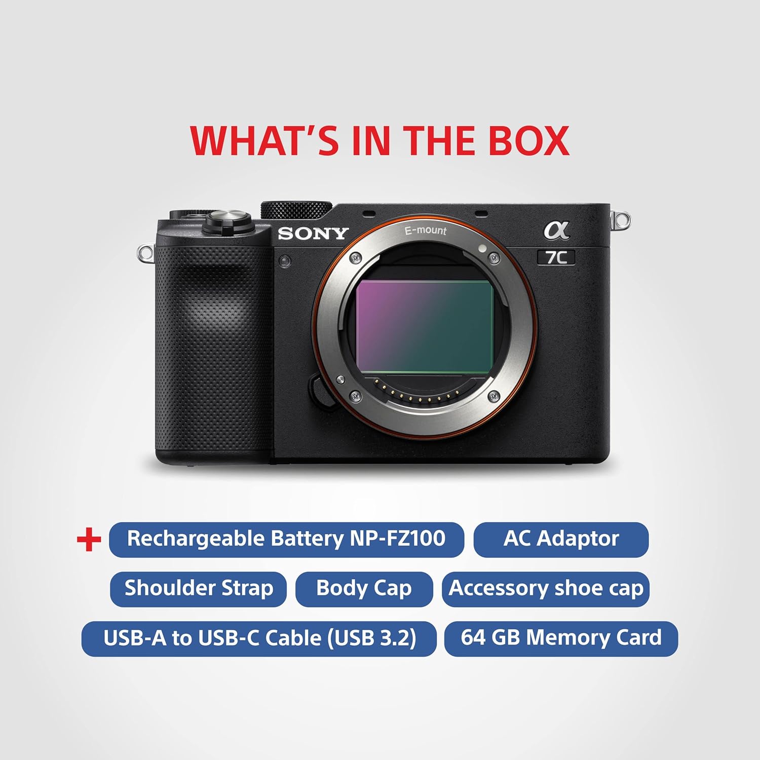 Sony Alpha Ilce-7C Compact Full Frame 64 GB Camera  4K with Flip Screen, Light Weight  Real Time Tracking  Content Creation - Black