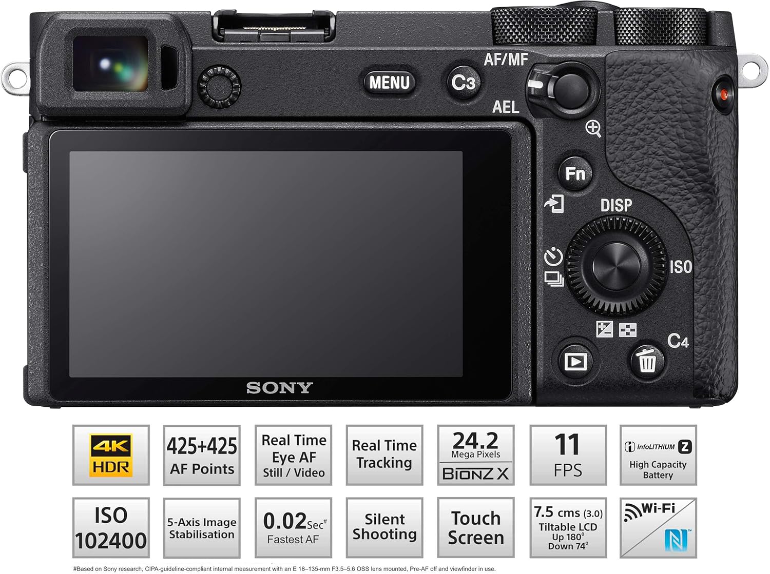 Sony Alpha Ilce 6600M 24.2 Mp Mirrorless Digital SLR 16 GB Camera with 18-135 Mm Zoom Lens  Aps-C S