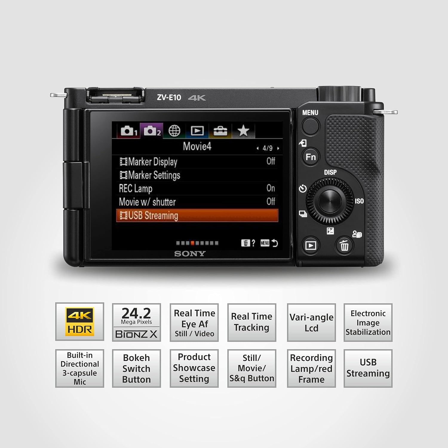 Sony Alpha ZV-E10L 24.2 Mega Pixel Interchangeable-Lens Mirrorless vlog Camera with 16-50 mm Lens, Made for Creators