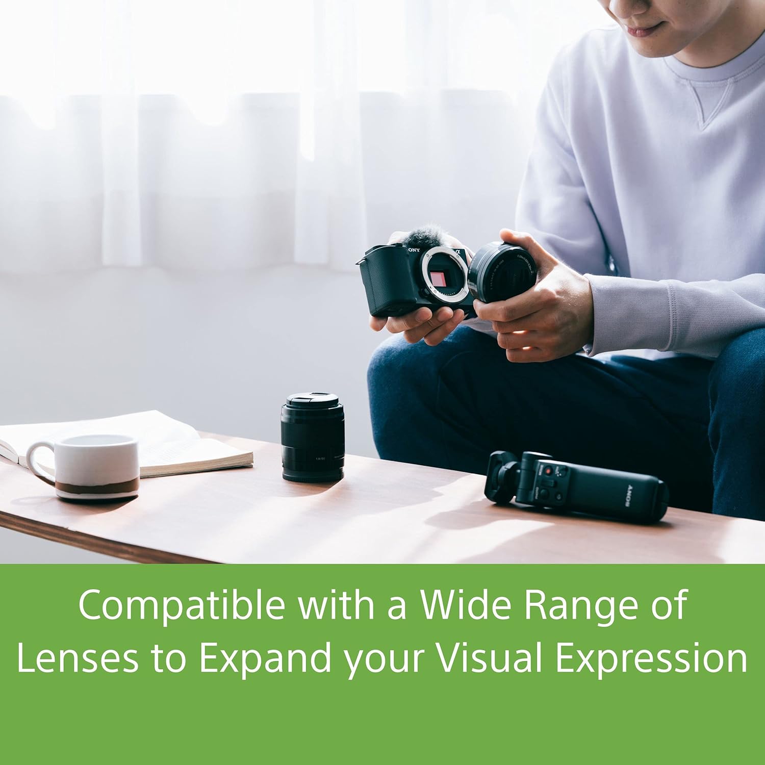 Sony Alpha ZV-E10 24.2 Mega Pixel Interchangeable-Lens Mirrorless vlog Camera, Made for Creators(Body Only)