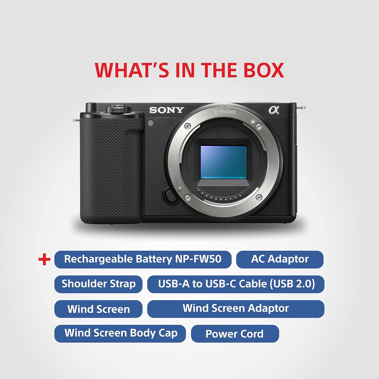 Sony Alpha ZV-E10 24.2 Mega Pixel Interchangeable-Lens Mirrorless vlog Camera, Made for Creators(Body Only)