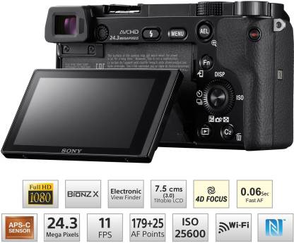 Sony Alpha ILCE 6000Y 24.3 MP Mirrorless Camera with 16-50 mm and 55-210 mm Zoom Lenses