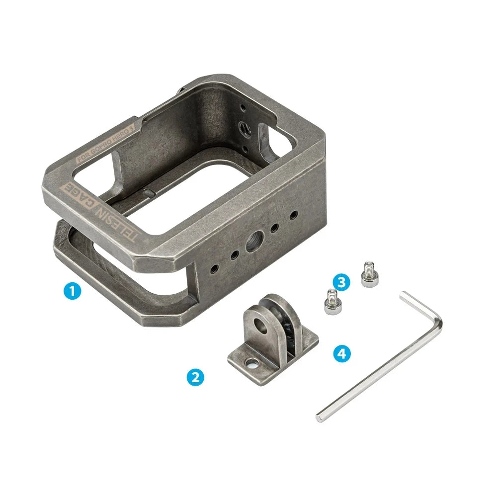 CNC aluminum alloy housing cage for GoPro Hero 9 Black