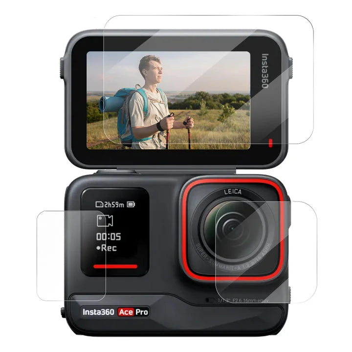 Tempered glass film for Insta360 Ace Pro lens film x1 screen film x1