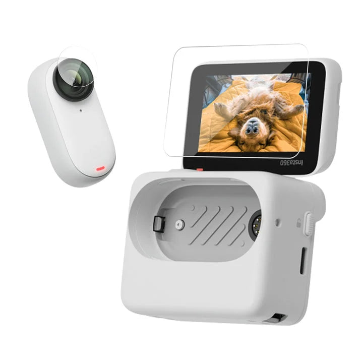 Tempered glass film for Insta360 GO 3 lens film x1 screen film x1