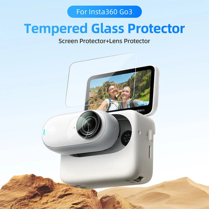 Tempered glass film for Insta360 GO 3 lens film x1 screen film x1
