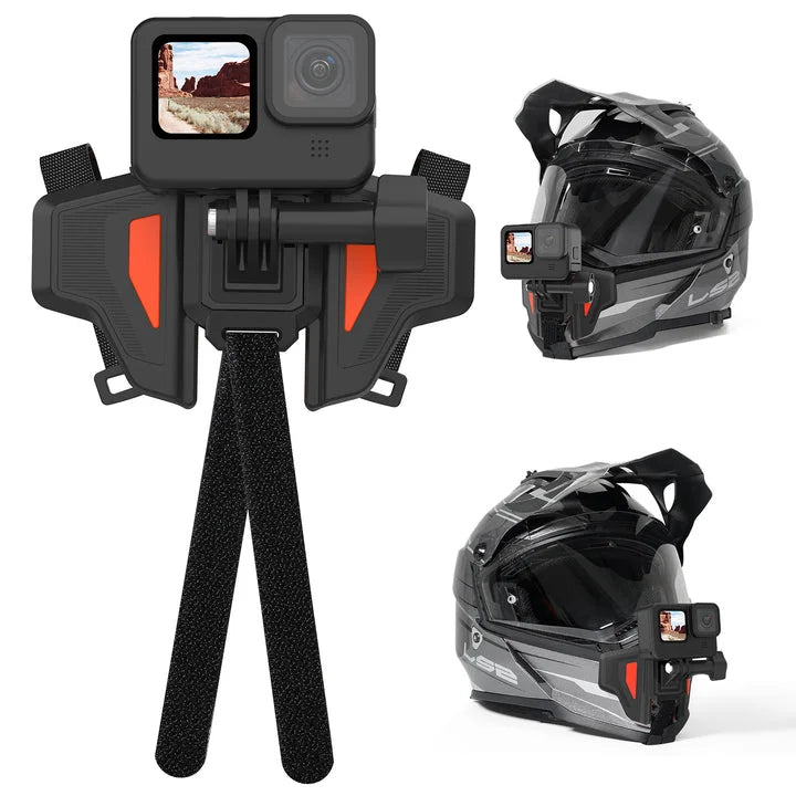 Motorcycle Helmet Chin strap mount for GoPro cameras Orange color